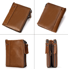 RFID-Blocking Genuine Leather Wallet for Men