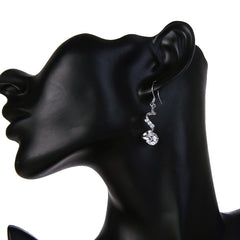 Purple Zircon Spiral Ear Hook Earrings