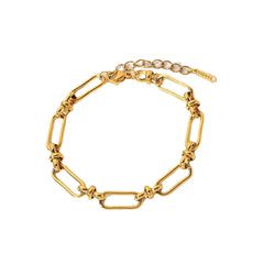 Wide Chain Cross Buckle Bracelet with Electroplating