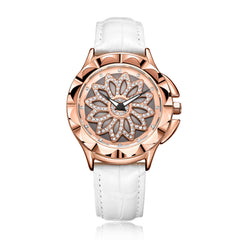 MEGIR Women's Fashion Quartz Watch with Crystal Dial - August Bloom