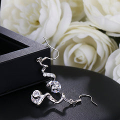 Purple Zircon Spiral Ear Hook Earrings