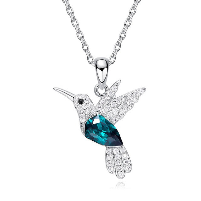 Swarovski Crystal Bird Necklace in 925 Silver - August Bloom