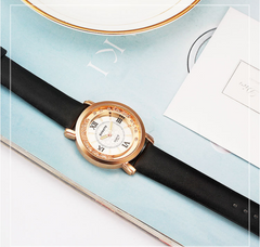Liquid Sand Watch, Diamond Quartz Watch, Waterproof Leather Strap - August Bloom
