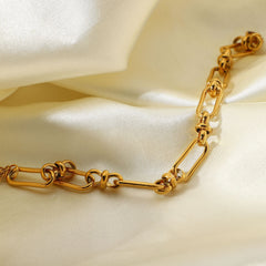 Wide Chain Cross Buckle Bracelet with Electroplating