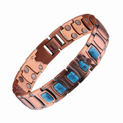 Retro Red Copper Magnet Energy Bracelet Turquoise PT999