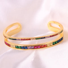 Personalized Double-Layer Rainbow Crystal Bracelet