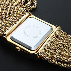 Fashion Square Women's Watch with Rhinestone Bracelet