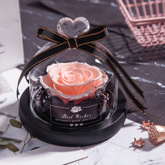 Eternal Rose Gift Box with Glass Dome Decoration - August Bloom