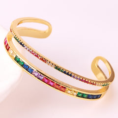 Personalized Double-Layer Rainbow Crystal Bracelet