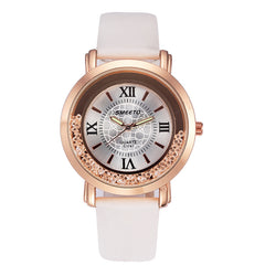 Liquid Sand Watch, Diamond Quartz Watch, Waterproof Leather Strap - August Bloom