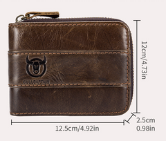 Captain Niu Leather Short Wallet with Card Slots