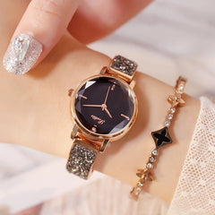 Stylish Women's Crystal Bracelet Quartz Watch - August Bloom