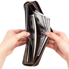 Captain Niu Leather Short Wallet with Card Slots