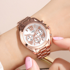 Women's Luxury Watch Rose Gold White
