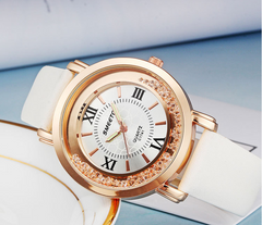 Liquid Sand Watch, Diamond Quartz Watch, Waterproof Leather Strap - August Bloom