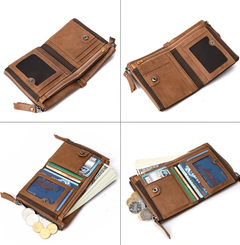 RFID-Blocking Genuine Leather Wallet for Men