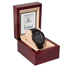 My Husband My Love - Black Chronograph Watch - August Bloom