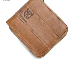 Captain Niu Leather Short Wallet with Card Slots
