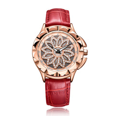 MEGIR Women's Fashion Quartz Watch with Crystal Dial - August Bloom