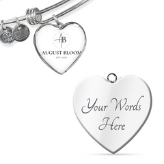 Luxury Heart Bangle .316 Surgical Steel Heart Pendant Bangle Yes