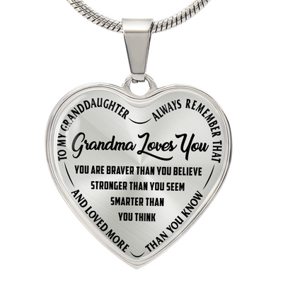 Grandma Loves You - Heart Necklace - August Bloom