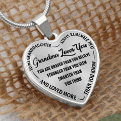 Grandma Loves You - Heart Necklace - August Bloom