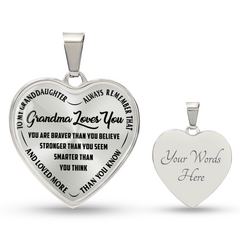 Grandma Loves You - Heart Necklace - August Bloom