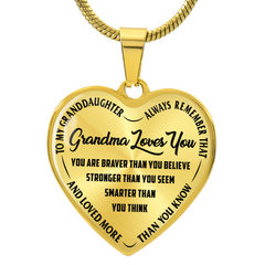 Grandma Loves You - Heart Necklace - August Bloom