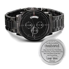To My Husband Your Last Everything (Charcoal Black) – Men's Watch - August Bloom