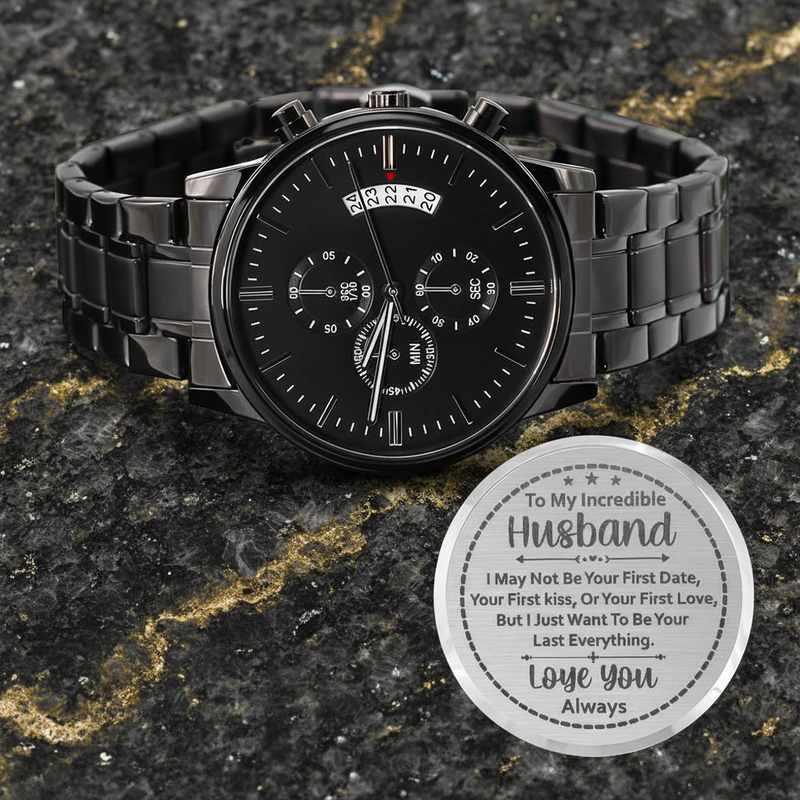 To My Husband Your Last Everything (Charcoal Black) – Men's Watch