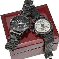 To My Firefighter Husband Need You Here With Us (Charcoal Black) – Men's Watch - August Bloom