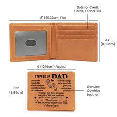 To My Stepdad Choice to Love – Brown Cowhide Leather Wallet - August Bloom