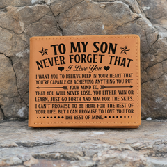 To My Son Skies – Brown Cowhide Leather Wallet