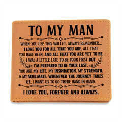 To My Man Inspiration (Black) – Leather Wallet - August Bloom