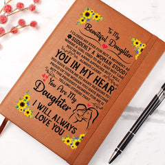 To My Daughter Proud – Leather Journal - August Bloom