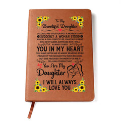 To My Daughter Proud – Leather Journal - August Bloom