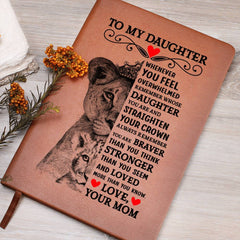 To My Daughter Lion Crown – Vegan Leather Journal - August Bloom