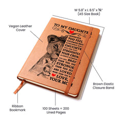 To My Daughter Lion Crown – Vegan Leather Journal - August Bloom
