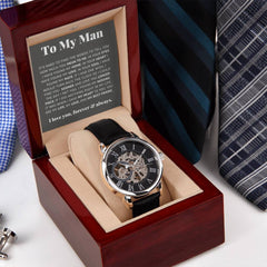 To My Man Life, Love, Best Friend – Luxury Openwork Watch - August Bloom