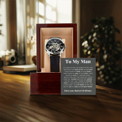 To My Man Life, Love, Best Friend – Luxury Openwork Watch - August Bloom