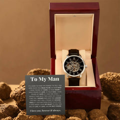To My Man Life, Love, Best Friend – Luxury Openwork Watch - August Bloom