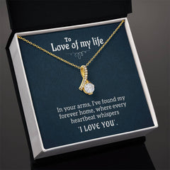 The Love Of My Life - Alluring Beauty Necklace 18K Yellow Gold Finish Standard Box