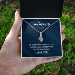The Love Of My Life - Alluring Beauty Necklace 14k White Gold Finish Standard Box