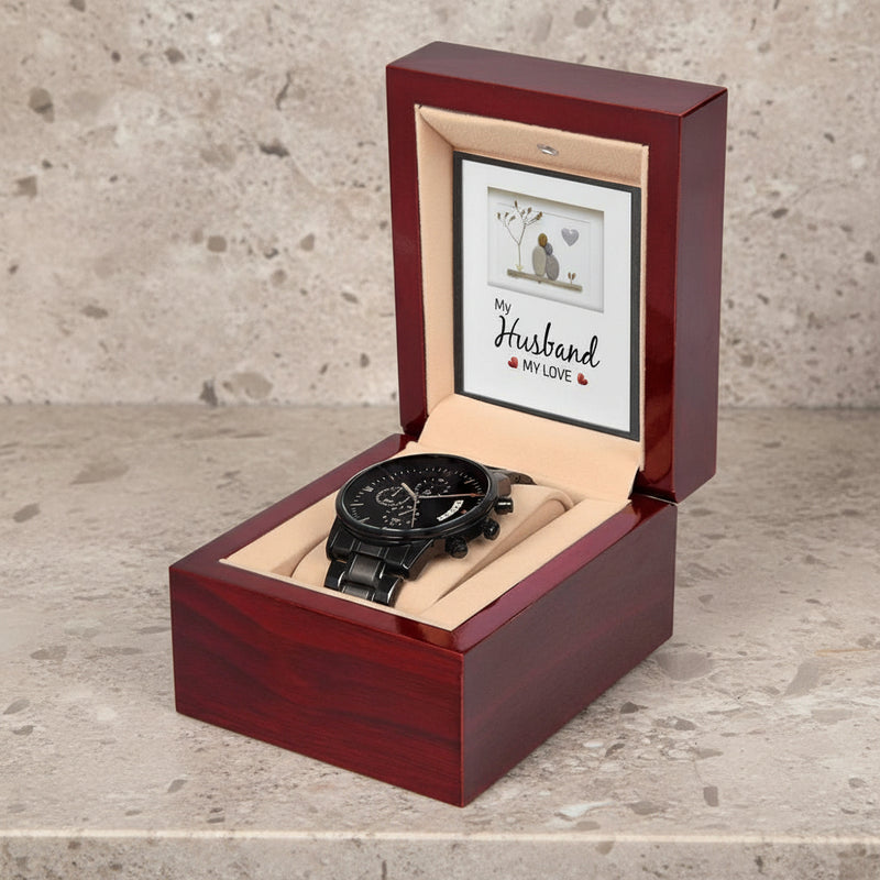 My Husband My Love - Black Chronograph Watch