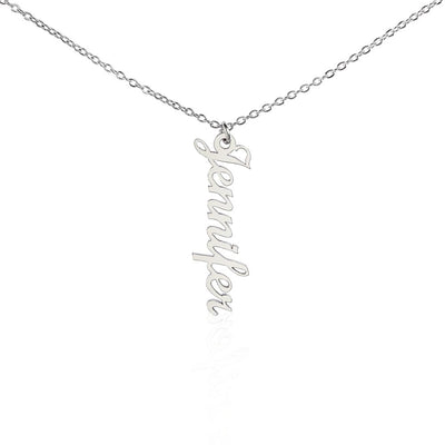 Classic Vertical Name Necklace - August Bloom