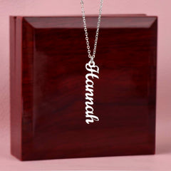 Classic Vertical Name Necklace - August Bloom