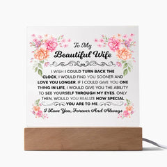 To My Beautiful Wife – Acrylic Square - August Bloom