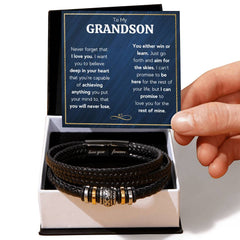 Never Forget Love You Forever (To My Grandson) – Bracelet - August Bloom