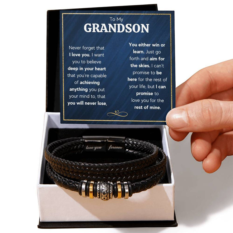 Never Forget Love You Forever (To My Grandson) – Bracelet - August Bloom