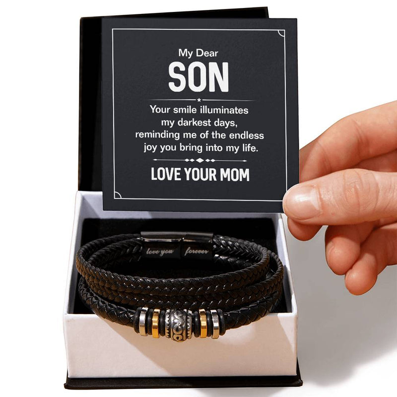 Your Smile - Mens Leather Bracelet - August Bloom